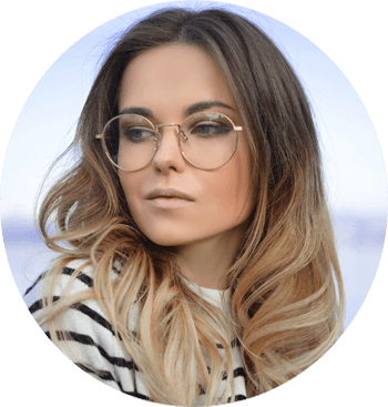 Woman with Glasses Smiling